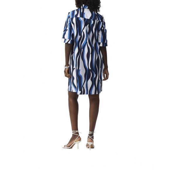 NEW JOSEPH RIBKOFF trapeze shirt dress in vanilla multi